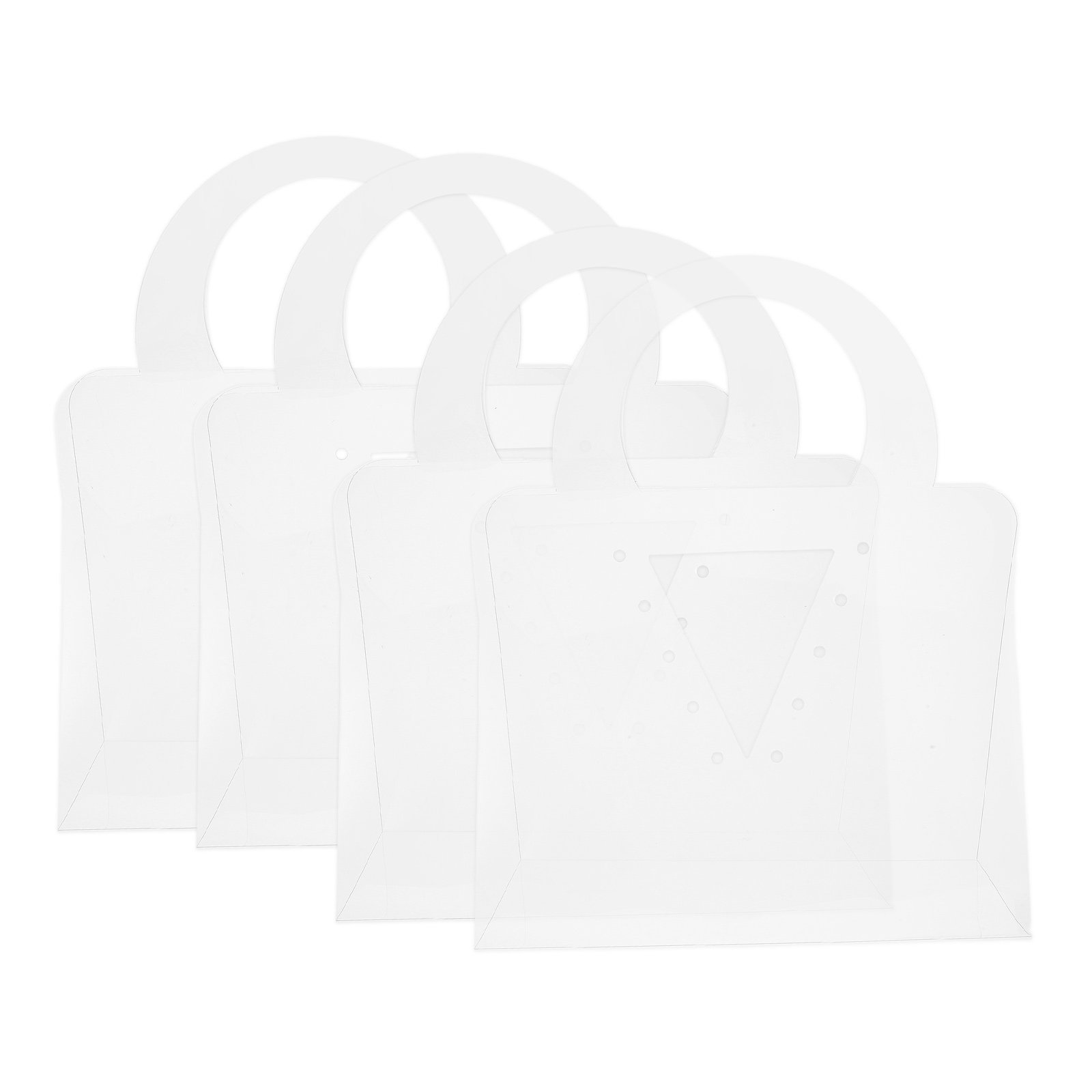 The Florist Supply Shop - 4Pcs Tas Hadiah Transparan dengan Pegangan