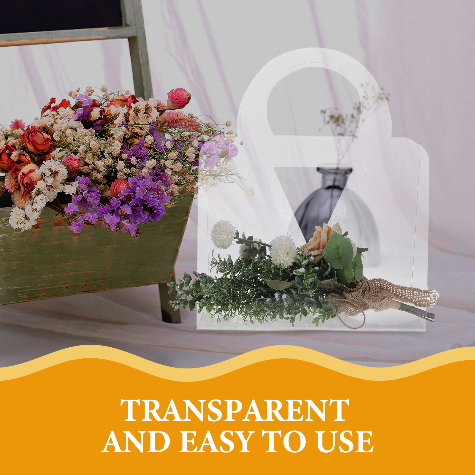 4Pcs Tas Hadiah Transparan den - The Florist Supply Shop ulasan dan harga